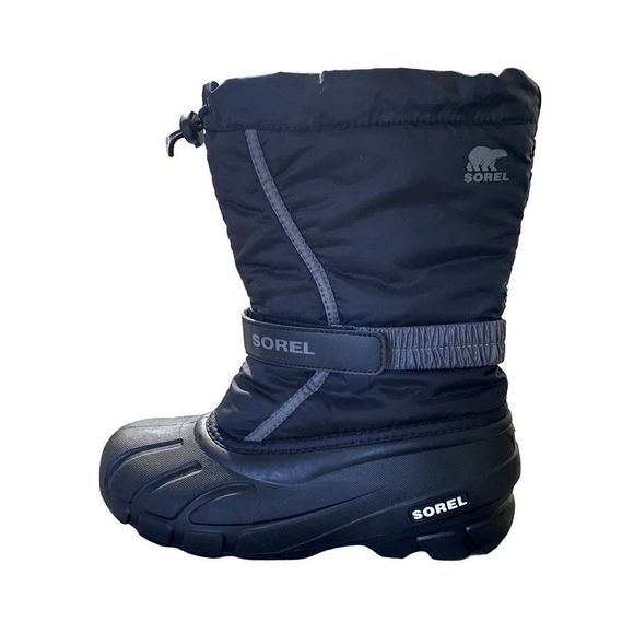 Sorel Youth Flurry Weather Resistant Snow Boot Color Blk/City Grey SZ 7 Unisex - Picture 4 of 7